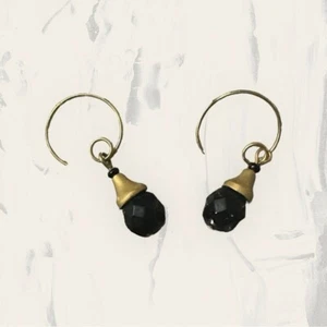 Pendientes Genio Oscuro Imitación Oro y Negro Vintage Oro y Negro Gancho de Alambre - Imagen 1 de 2