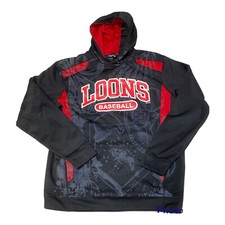 Great Lakes Loons MiLB Holloway Pullover Hoodie Sweatshirt Black Red Men’s M
