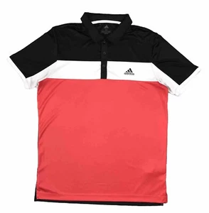Polo da golf Adidas uomo casual stile moderno nera e rossa taglia media - Foto 1 di 8