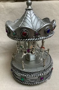Home for the Holidays Jeweled Musical Carousel Reindeer Plays Silver Bells Video - Picture 1 of 8