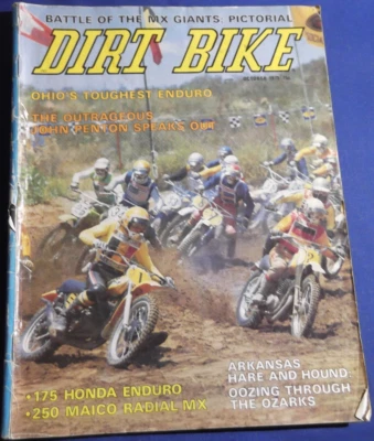 DIRT BIKE MAGAZINE-OCT 1973-MAICO 250 RADIAL MX-HANG TEN GP-JOHN PENTON-VINTAGE - Image 1 of 4