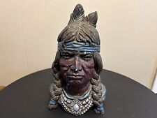 cherokee indian bust table statue 