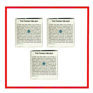 3 Freimaurer Vergissmeinnicht 2. Weltkrieg Anstecknadeln Krawattennadel Freimaurer Freemason - Bild 1 von 24