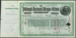 USA: Pittsburgh, Cincinnati, Chicago and St. Louis Railway Co., 100 common stock - Picture 1 of 1