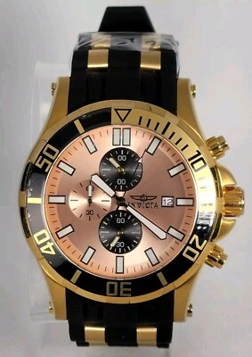 INVICTA CRONÓGRAFO SEASPIDER Masculino 50mm Resistência à Água 200M Tom Dourado Aço St - Imagem 1 de 4