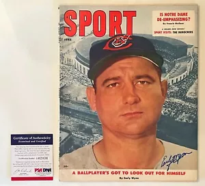 EARLY WYNN Signed/Auto SPORT Magazine June 1957 PSA/DNA Newsstand/No Label HOF - Picture 1 of 6