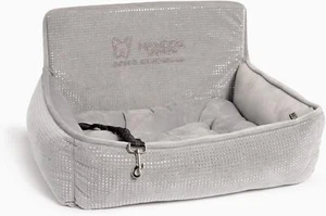 Nandog Pet Gear Luxus gesteppt Bling hellgrau Hunde Autositz Bett - groß - Bild 1 von 5