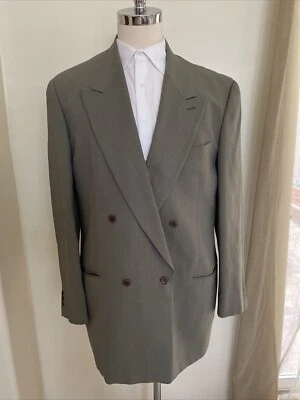 Abrigo Deportivo Hombre MANI BY GIORGIO ARMANI Talla 42L Doble Pecho Lana Virgen Verde Foto 1 de 4