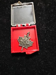 Vtg Worlds Fair Canada ISJC Sterling Silver Expo 67 Montreal Maple Leaf Charm - Picture 1 of 5