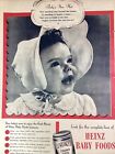 Heinz Baby Food Print Ad 1948 AJC Original Rare Bonnet Cute Smile