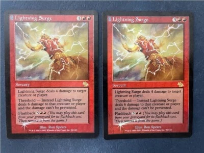 MTG 2X FOIL JUDGMENT LIGHTNING SURGE NM MAGIC THE GATHERING RARE SORCERY RED - Image 1 of 4