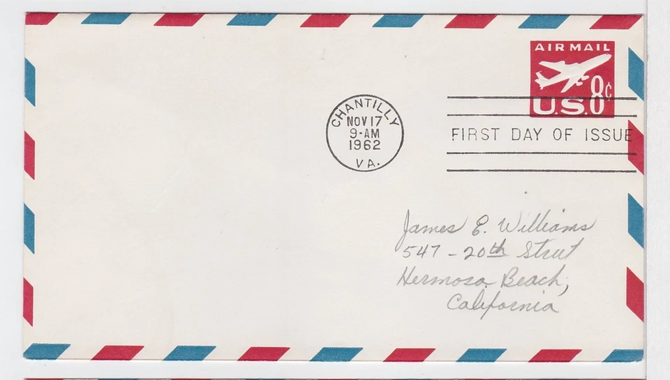 TurtlesTradingPost- Jet Airmail Envelope 8 Cent- 1962 #UC36 FDC - Image 1 of 1