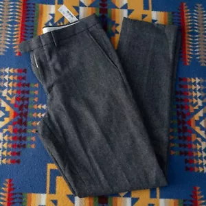 NWT J Crew Bowery Slim Wool Dark Grey Herringbone Pants 34x34 Tweed - Picture 1 of 11