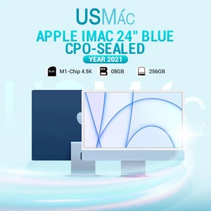 Apple iMac 2021 M1-Chip 4.5K 24 inch 8GB 256GB 2021 Blue 12M Warranty CPO-Sealed - Afbeelding 1 van 7