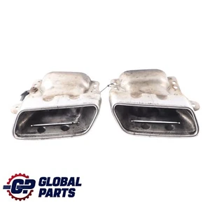 Mercedes W221 AMG Rear Exhaust Muffler Pipe Tip Chrome Left Right N/O/S Set - Picture 1 of 11