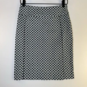 Margaret M Bleistiftrock Damen klein schwarz weiß Geometrisches Muster Stretch adrett Büro - Bild 1 von 11
