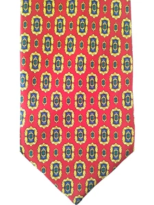 Jos A Bank TIE 100% Silk Red Medallion Pattern Made in Italy 60 x 3.75" Necktie - Picture 1 of 12
