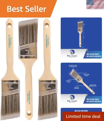 Juego de pinceles de pintura de grado profesional - Paquete de 3 - Cepillos angulares de 2" para todo el dolor de látex y aceite Foto 1 de 4