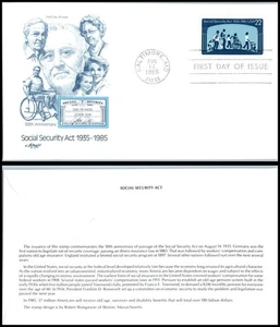 1985 Social Security Act SSA pension Sc 2153 FDC with Artmaster cachet - Picture 1 of 1