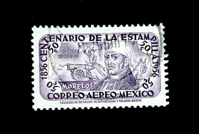 Sello MÉXICO - 1956 José María Morelos y Pavón Correo Aéreo Sn 231 Usado r11 Foto 1 de 2
