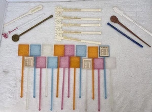 Vintage Drink Bar Stir Swizzle Sticks And Bar Order Markers Lot of 27 - Picture 1 of 13