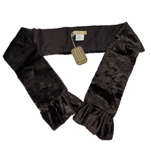 Nordstrom Bufanda de Piel Sintética Envoltura Marrón Oscuro Talla Única 46" x 4.25" Hecho en Italia *NUEVO CON ETIQUETAS - Imagen 1 de 11