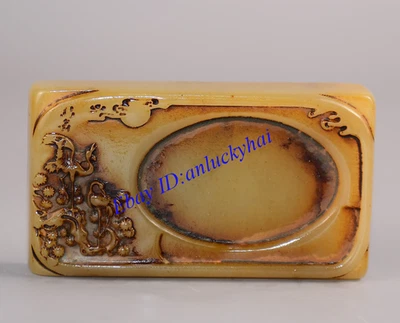 Antigua grúa china antigua de piedra de Tianhuang tallada a mano corona roja lavado con cepillo Foto 1 de 4