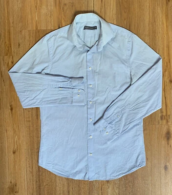 Herren Hemd C&A Model Angelo Litrico 40 Kentkragen Blau mit Gelbton Feinkariert - Bild 1 von 4