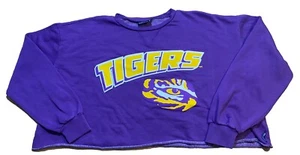 LSU Tigers Crop Top Spirit Jersey Long Sleeve Shirt Sweater Small Louisiana NCAA - Picture 1 of 6