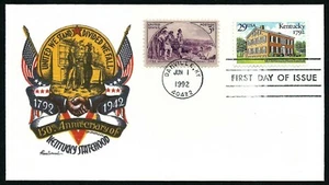 USA, SCOTT # 904 & 2636, FLEETWOOD FDC COVER OF KENTUCY STATEHOOD 1992 - Picture 1 of 3