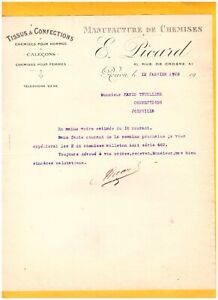 ROUEN (76) USINE de CHEMISES & CALECONS / CONFECTION MODE "E. PICARD" en 1922