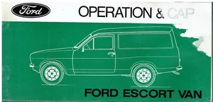 FORD ESCORT Mk2 1100 1300 6 cwt 9 cwt VAN ORIG. 1975 OWNERS INSTRUCTION HANDBOOK - Picture 1 of 1