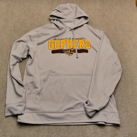 Minnesota Gophers Sweatshirt Champion Brand Hooded Hoodie MN Gray Lightweight Cover
