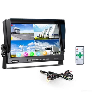 7" Quad Monitor DVR Video Recorder 4CH AHD 1080P Rear View Camera For Truck Rv - Picture 1 of 20