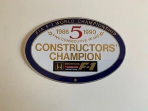 Formel 1 F1 Honda 1990 Fünf Jahre Weltmeister 1986-1990 Aufkleber Autocollant - Bild 1 von 3