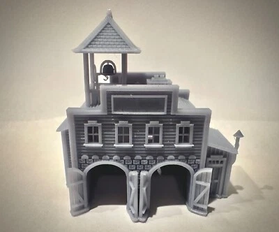 Fire Station Z Scale 1:220 3D Resin Printed Unpainted Model: Snugg Harbor Series - Image 1 of 4
