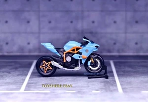 miniture 1/64 motorcycle gulf-color Ninja H2R color fit 1:64 car street in stock - Picture 1 of 2