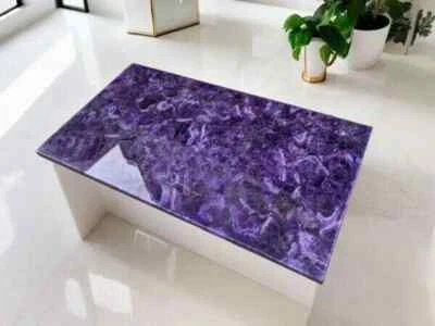 48” x 30" Amethyst Stones Kitchen Counter Top Luxury Crystal Home Decor - Image 1 of 4