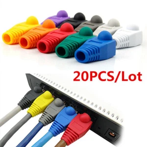 20x RJ45 8P8C Network Cable Connector Adapter Cover Cap / Boot for CAT 5/5e/.yu - Photo 1/6