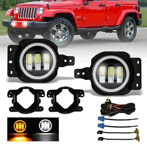 LED Fog Lights Bumper Lamps For 07-18 Jeep Wrangler JK 11-13 Dodge Charger - Picture 1 of 6
