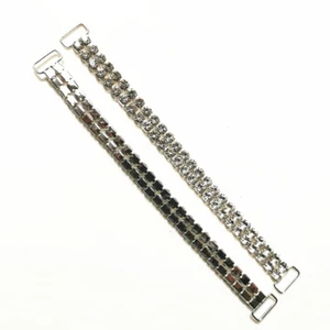 10Pc 2ROW Full Crystal Rhinestone Bikini Connector Metal Chain For Swimming Wear - Picture 1 of 11