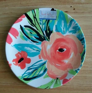 4 pezzi Nicole Miller piatto insalata melamina floreale fiori rosa acqua primavera rosa - Foto 1 di 1