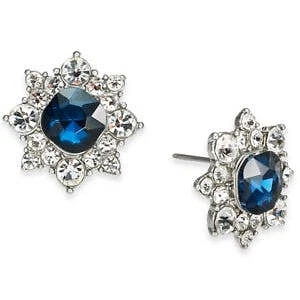 Charter Club Silver-Tone Crystal Flower Stud Earrings - Image 1 of 1
