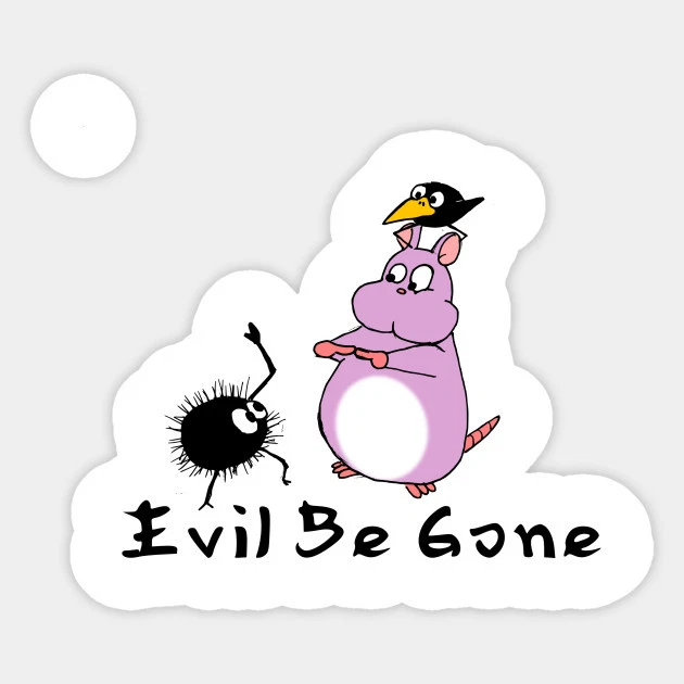 ENDLESS NEW OBJECTS Ghibli Cute Spirited Away Bird Mouse Vinyl Bumper Bottle Phone Decal Sticker