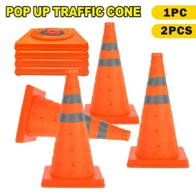 18" High Visibility Pop Up Safety Emergency Cone Football Portable Sport Traffic