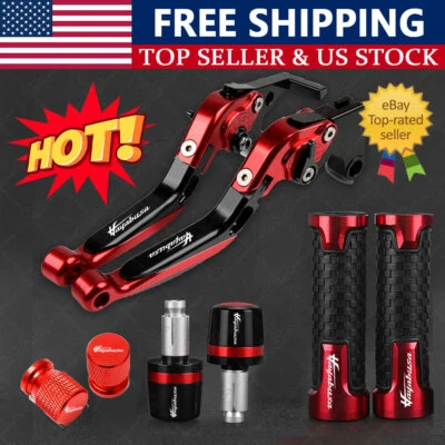 US / Handlebar Grip + Brake Clutch Levers For SUZUKI HAYABUSA GSX1300R 1999-2018 Foto 1 de 4