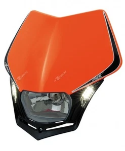 Mascherina Faro Anteriore Moto Universale Rtech V-face LED Arancio KTM Headlight - Imagen 1 de 1