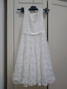 Kommunion Kleid mit Blumenkranz Gr. 146 - Bild 1 von 6
