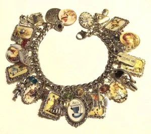 Classic Alice In Wonderland Charm Bracelet Hand Crafted - Picture 1 of 5