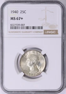 1940 Washington Quarter NGC MS67+ - Picture 1 of 3